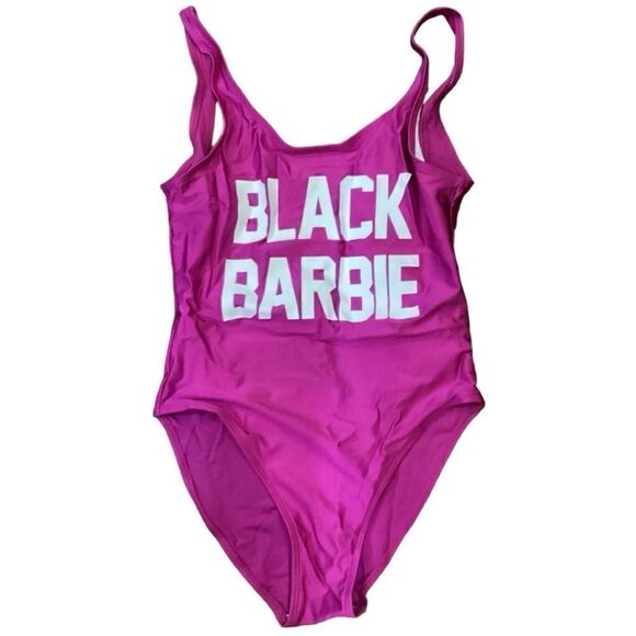 Black Barbie One Piece Swim Suit M - Picture 6 of 7